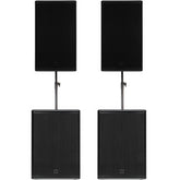 2x RCF NX915-A Aktiver 15" 2100W Lautsprecher mit 2x SUB905AS MKIII 2200W Aktiv-Subwoofer und Stangen